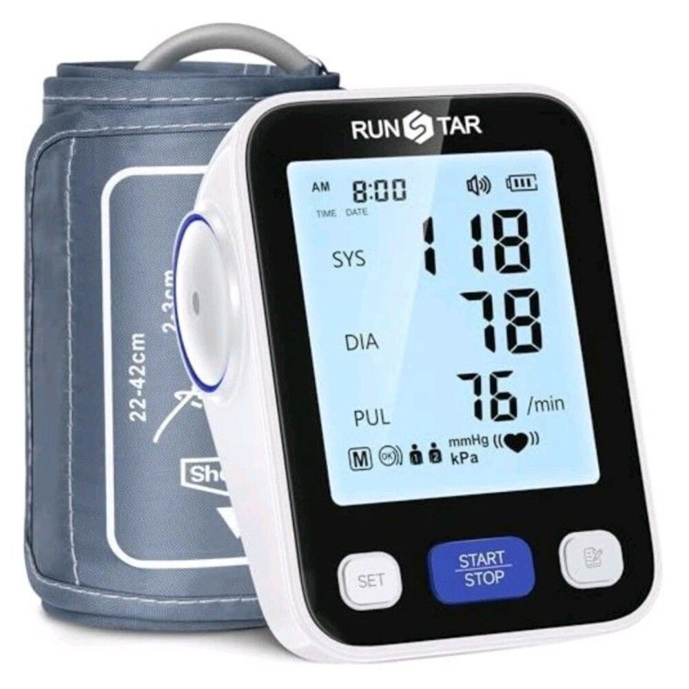 RunStar Upper Arm Blood Pressure Monitor with Wide Range Cuff (8.6'' -16.5'')